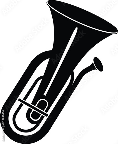 Tuba silhouette vector art illustration
