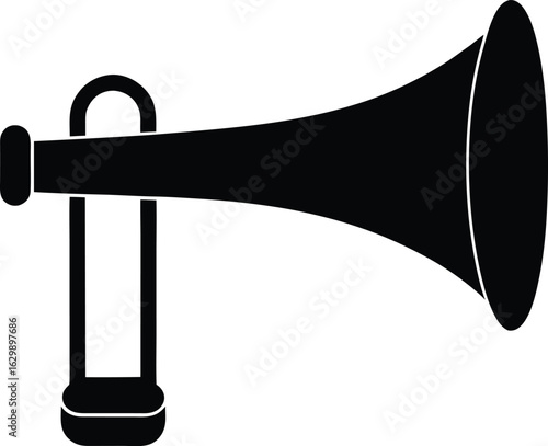Waterphone instrument silhouette vector art illustration