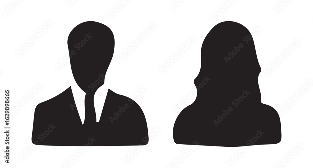 Gender Profile Silhouettes . Man and Woman Icons Vector Illustration Eps 10 Gender Profile Silhouettes . Man and Woman Icons Vector Illustration Eps 10