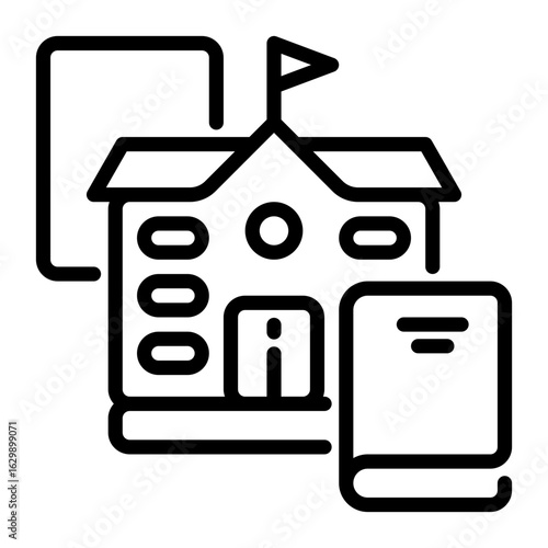 school icon, line icon style