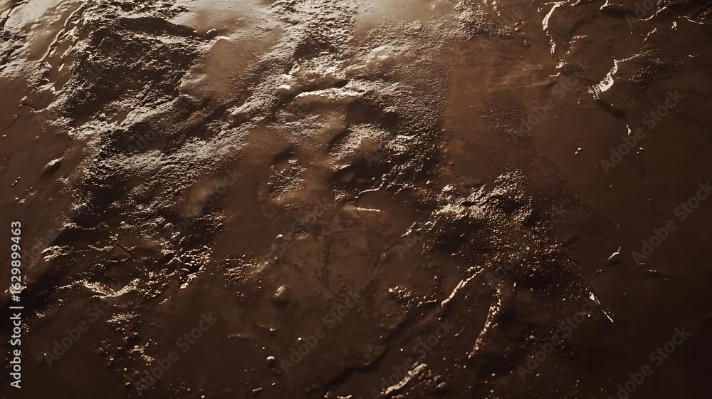 Obraz premium Photograph of textured, dark brown surface with intricate, flowing patterns and subtle highlights.