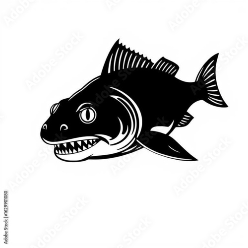Coelacanth Black Animal Icon