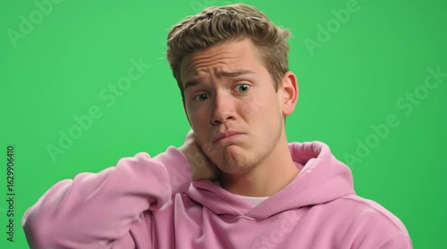 video of men looking confused wearing pink hoddie