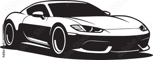 Sports Car Icon Vector Illustration Black Silhouette Isolated on Transparent Background