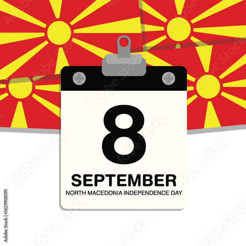 North Macedonia Independence Day Small Wall Calendar