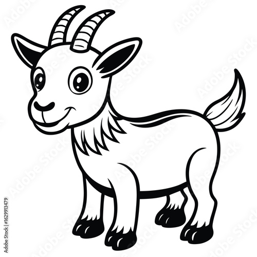 Cartoon goat illustration isolated on white background vector image