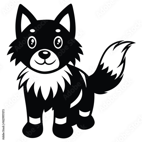 Cartoon husky dog isolated on white background