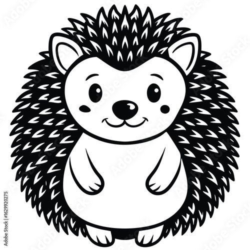 Cute cartoon hedgehog isolated on white background illustration
