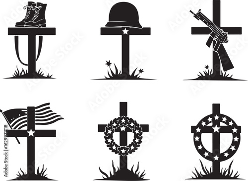 Honoring fallen heroes with symbolic grave markers and tributes