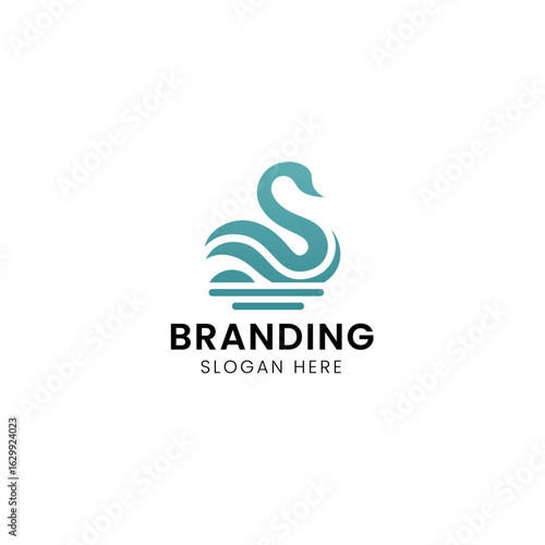 Modern and Natural iconic swan logo