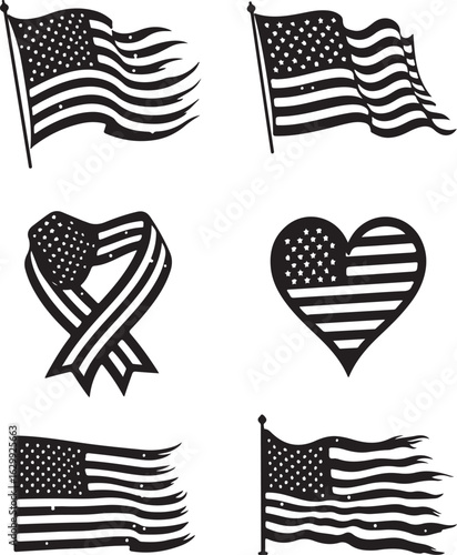 Patriotic American flag designs celebrate freedom and national pride