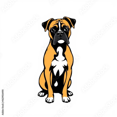 Black Boxer Dog Animal Icon