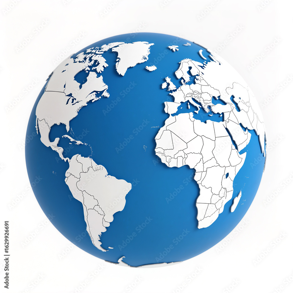 Naklejka premium Exploring a detailed globe showcasing continents and oceans vividly