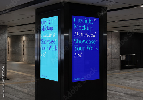 Two Citylights PSD Mockup