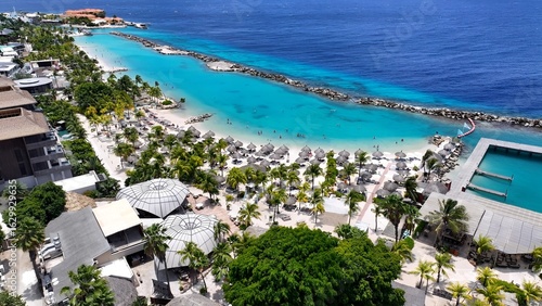Bild auf Leinwand Mambo Beach In Willemstad Netherlands Curacao
