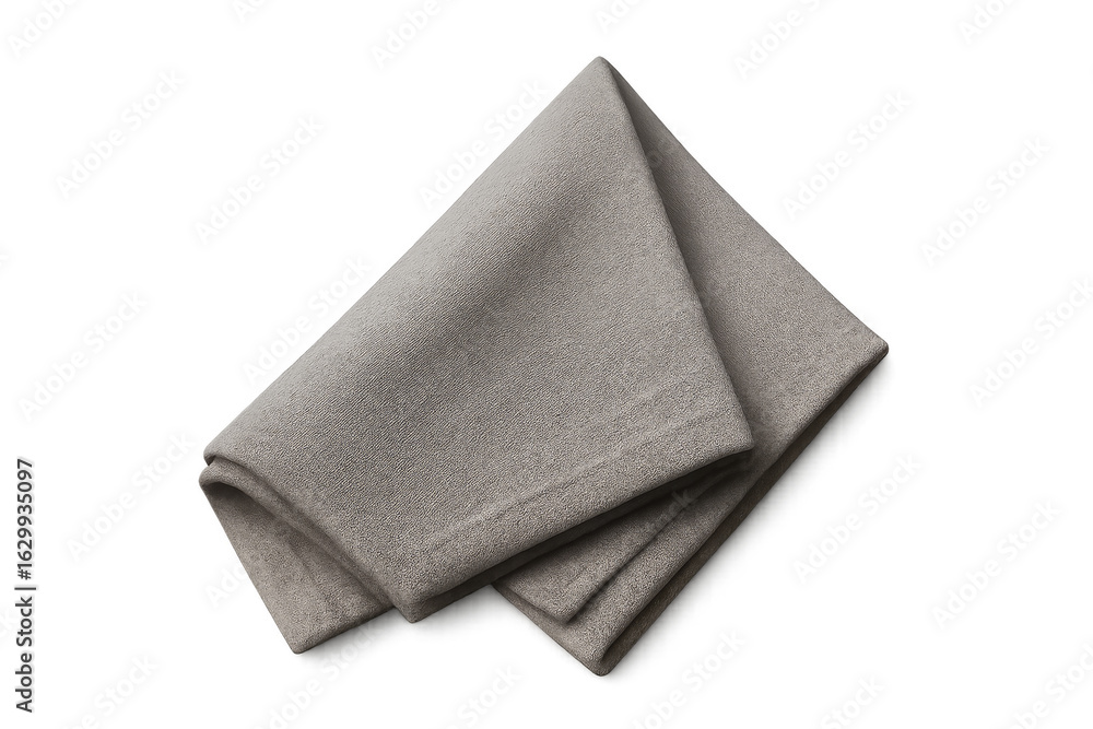 Folded beige napkin isolated on transparent background Folded beige napkin isolated on transparent background