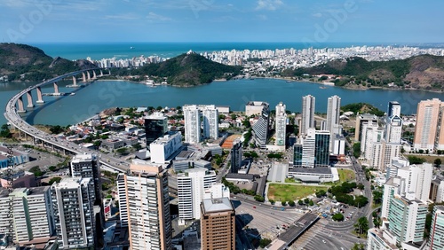 Vitoria Skyline In Vitoria Espirito Santo Brazil. Modern City Center With Skyscrapers Reflecting The Urban Life. Metropolitan Skyline Panoramic City View Stunning. Metropolitan Architecture Business.