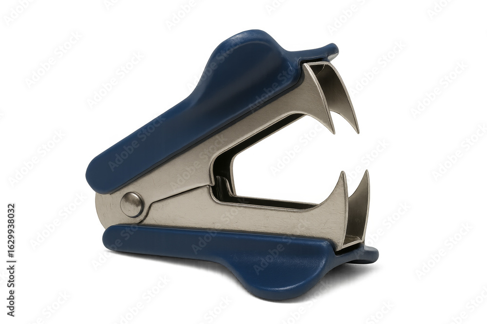 Staple remover with blue handles on transparent background Staple remover with blue handles on transparent background