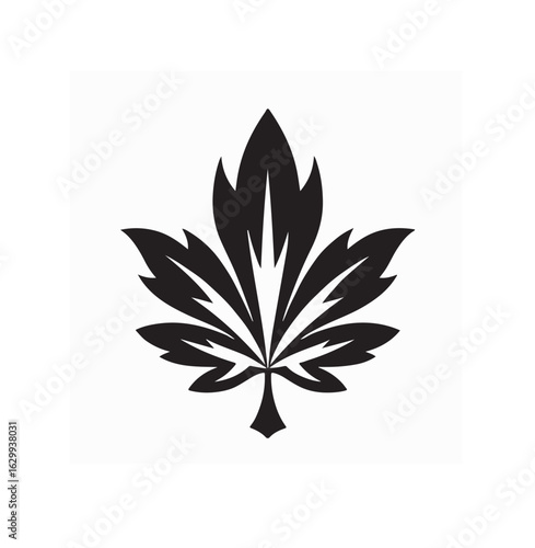 Cannabis Leaf silhouette logo design vector on white background