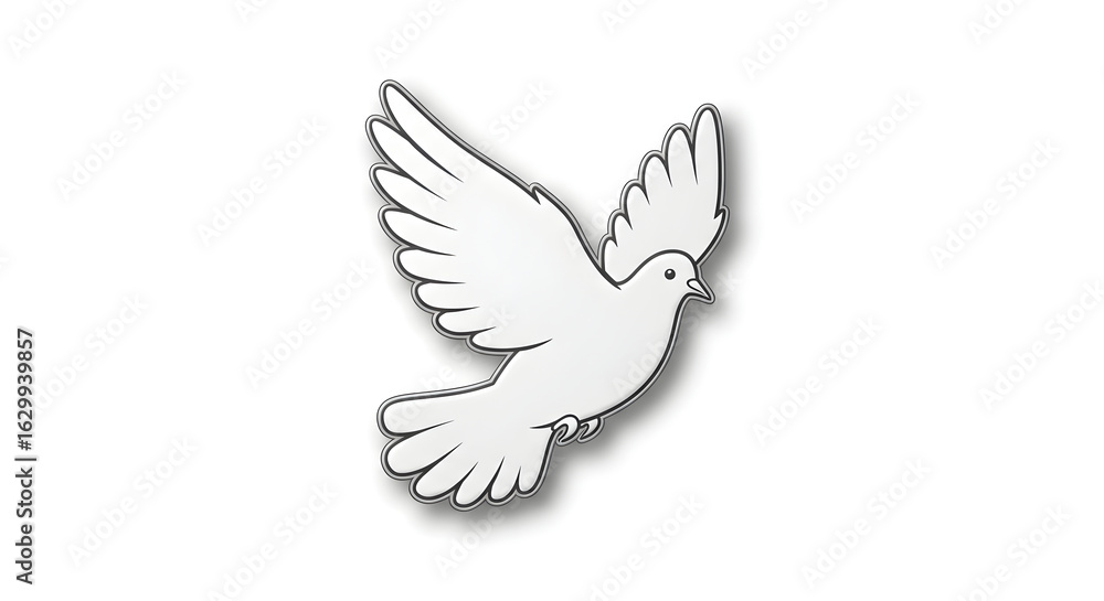 Fototapeta premium White Dove in Flight: A Symbol of Peace and Hope