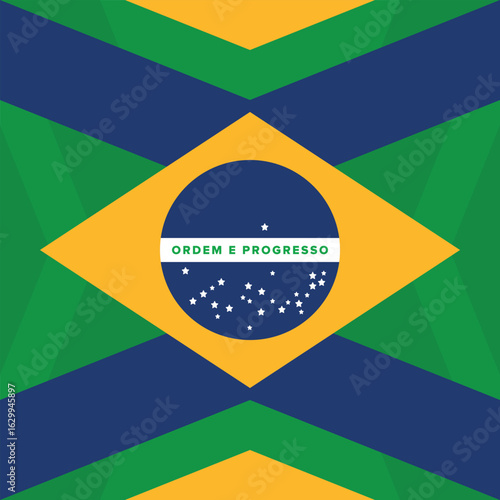 Brazil flag. Brazil Independence Day. Happy national holiday. Freedom day. Celebrate annual in September 7. Patriotic brazilian design. Poster, card, banner, template, background. Vector illustration