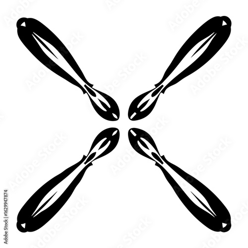 Quad Blade Drone Propellers - Stylized Silhouette Art

