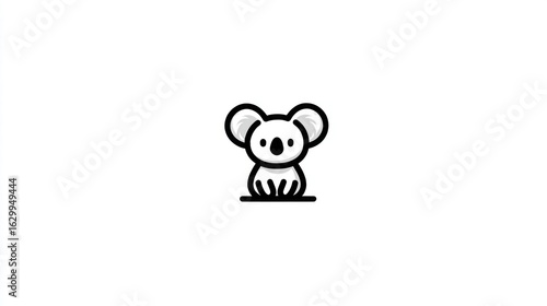 Simple black outline koala