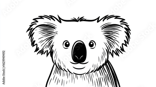 Black and white koala portrait