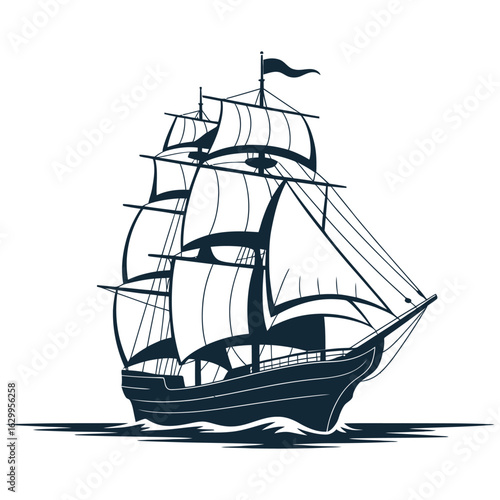 ship isolated on white