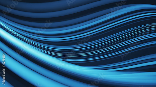 Abstract flowing blue and dark lines.
