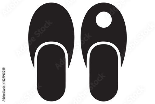 Beach flip flops icon  black silhouette vector
