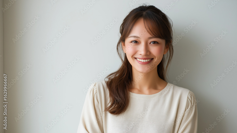 © mei - Portrait of a smiling Japanese woman with clear skin and natural makeup © mei - Portrait of a smiling Japanese woman with clear skin and natural makeup