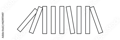 falling dominoes on white background. domino effect sign. flat style