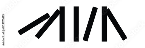 falling dominoes on white background. domino effect sign. flat style