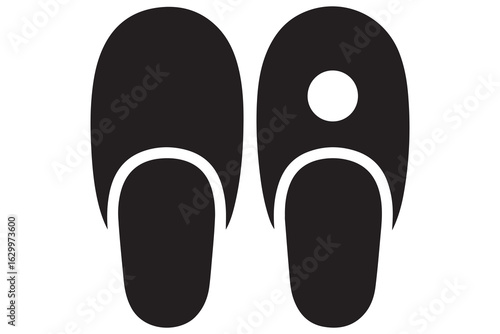 Beach flip flops icon  black silhouette vector
