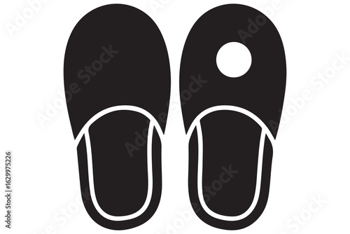 Beach flip flops icon  black silhouette vector
