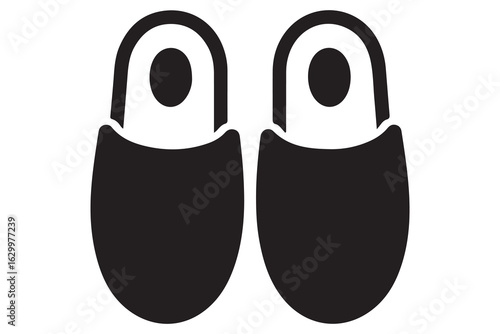 Beach flip flops icon  black silhouette vector
