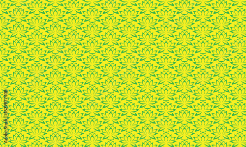 Abstract floral seamless yellow and green pattern texture for a fabric design or wallpaper background