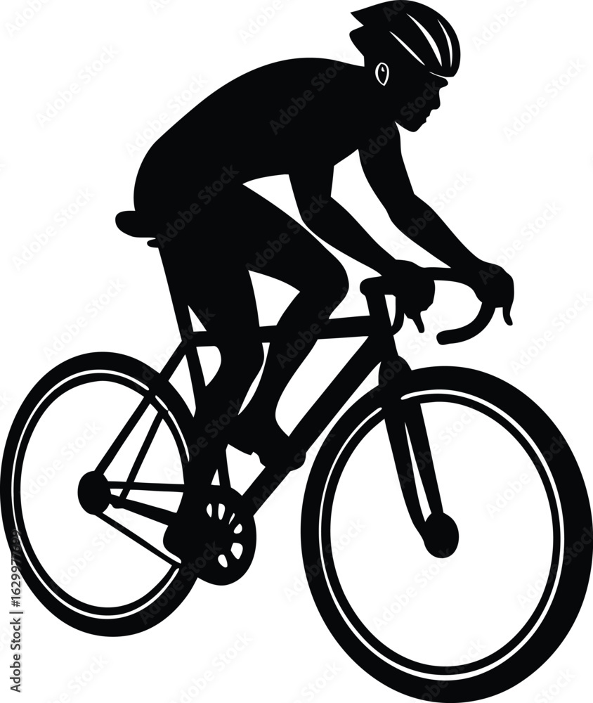 Obraz premium Dynamic silhouette of a cyclist in motion showcasing the freedom and energy of cycling as a sport and lifestyle silhouette