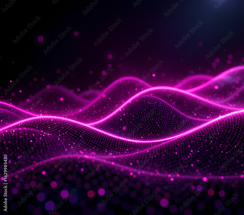 Fototapeta premium Smooth Magenta AI Data Background with Mesh Design