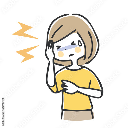 頭が痛い女性のイラスト