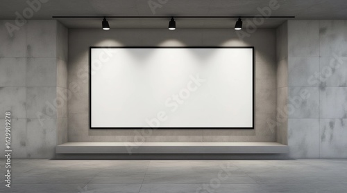 Wallpaper Mural Airport hall billboard mock up with white screen, alpha channel. Business concept, indoor board, empty frame. Torontodigital.ca