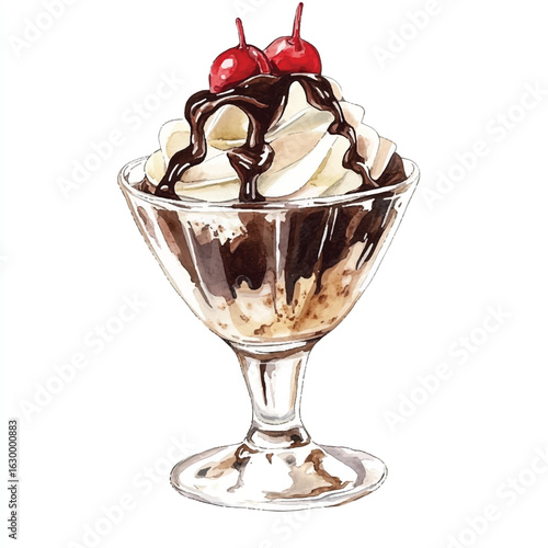 a cute Brownie sundae with hot fudge