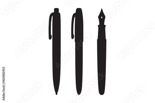Pen simple icon set. Pen symbol collection. Vector illustration