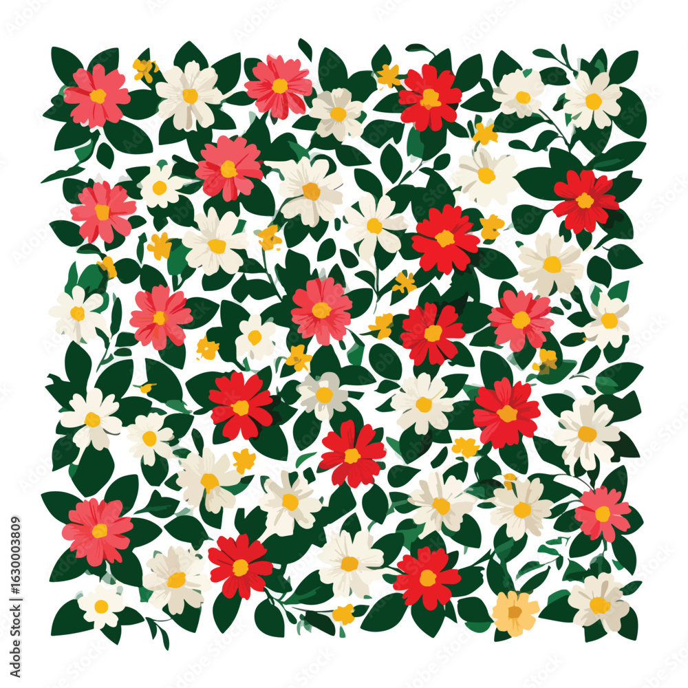 Obraz premium floral pattern isolated in White Background, floral pattern vector, Flat lay vector illustration