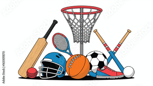 set of sport equipment