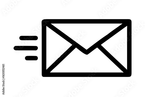 Professional Vector Icon: Dynamic Outlined Sending Email Envelope Symbol for Fast Digital Communication and Modern UI/UX