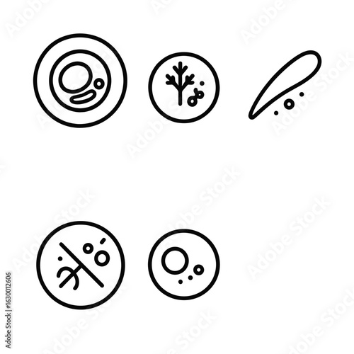 Food Plating Icons. Outline icon set of food plating: main dish plate, garnish plate, sauce smear, artistic arrangement. Line