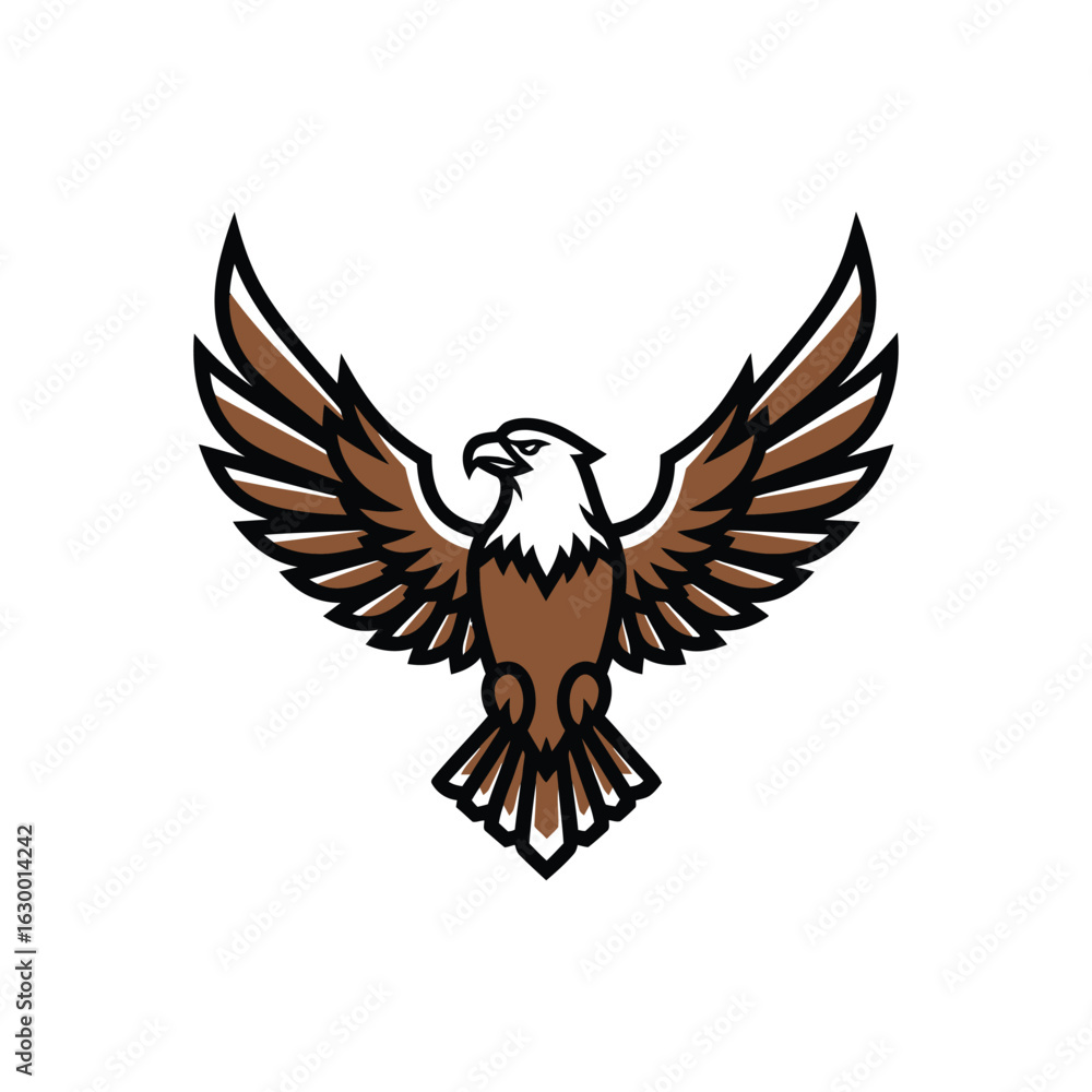 Obraz premium Stylized Eagle with Wings Spread in Flight.