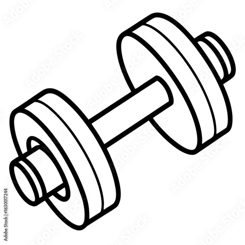 Minimal Dumbbell Icon – Vector Art